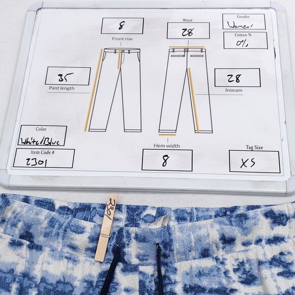 Lucky Brand Athletic Drawstring Running Yoga Pants Womens Size XS Blue White - Picture 7 of 7